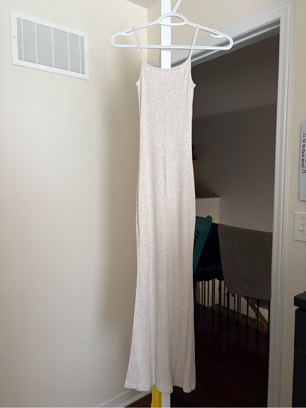 Babaton Cream Maxi Dress with Thin Straps